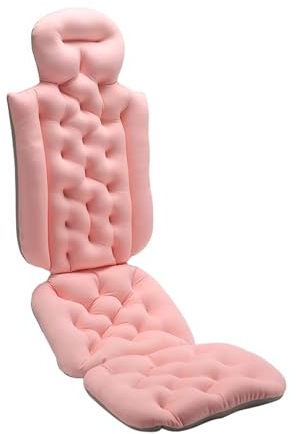 YWJLQH Badewannenkissen für Die Badewanne, Ganzkörper Badekissen, Bequem, Atmungsaktiv, Badezimmerzubehör, Air Mesh, Starke Saugwirkung, Badewannenkissen, Rosa