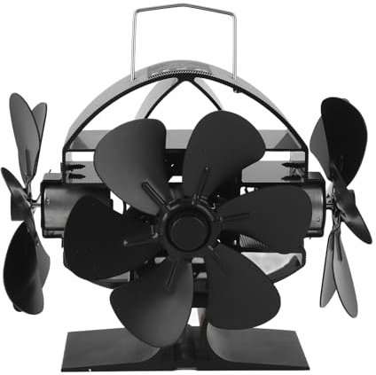 Wärmebetriebener Ofenventilator mit 3 Köpfen und 18 Flügeln, Energiesparend, Tragbar, Effizienter Luftstrom, Umweltfreundlich, für Holzofen