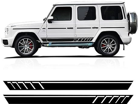 LeLeD Karosserie Kofferraum Dekoration Aufkleber Taille Linien Aufkleber Tür Seitendekor Aufkleber für Mercedes Benz G63 AMG G Class 2019,A-Black