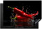 KitchenYeah© Herdabdeckplatte Einteilig Ceranfeld Abdeckplatte Küche Deko Ceranfeldabdeckung Herdabdeckung Induktionsmatte Paprika - Rot - Schwarz - Wasser - Gemüse - 78x52 cm
