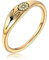 Joliernelle Gold Geburtsblume April Ring Personalisiertes Geschenk für Damen Siegelring Größe 59