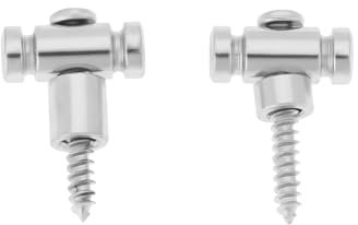 Create idea 1 Juego Retenedores Cuerdas Rodillo Guitarra Metal Pieza de Repuesto para árboles Cuerdas Incluye 1 Casquillo Bajo 1 Casquillo Alto Y 2 Tornillos Montaje Plateados