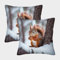 ELANXIAPR Eichhörnchen Kissenhüllen 2er Set Quadratisch Kissenbezug Atmungsaktiv Sofakissenbezug Mit Reissverschluss Tier Für Schlafzimmer Sofa Kissenhülle 50x50cm