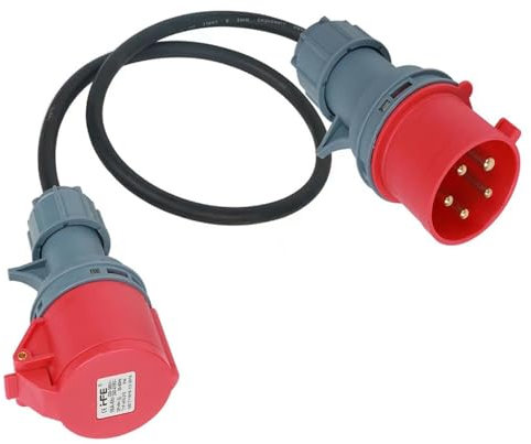 KUWUNG Adattatore CEE,32 A a 16 A 5P, 220V, Prolunga 1 metro,5 * 2.5mm²,Impermeabile IP44, Adattatore Presa Industriale, Adatto per campeggio, industria, officine, cantieri, agricoltura, mercati