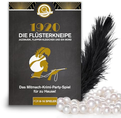 Krimidinner Partyspiel: 1920 Die Flüsterkneipe – Jazzmusik, Flapper-Kleidchen und EIN Mord (für 8-16 Personen), Gatsby, Krimispiel, Krimiparty, Flapper Kleid, Jazz, Goldene 20iger