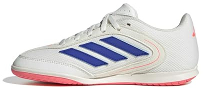 adidas Unisex-Kids Copa League Indoor, Off White/Lucid Blue/Signal Coral, 12