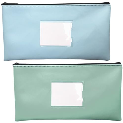 NJCXOLA Pochette Billet de Banque,2 Pièces Rangement Billet de Banque,Pochette Billet,Petite Pochette,Pochette Argent,Pochette Bancaire,Pochette Caisse,Pochette de Dépôt pour Billets,28.5X15cm