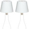 LA VILLE LUMIÈRE Set mit 2 MarieB LED kabellosen Lampen, wiederaufladbar und dimmbar, Abat-Jour für Innen/Außen, 48 Stunden Akkulaufzeit, 3 Lichttemperaturen, Aluminium, LVL (Reinweiß)