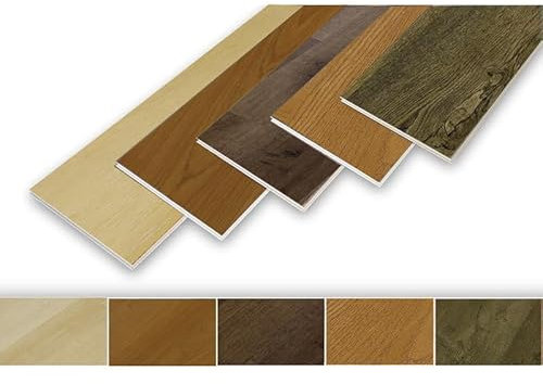 NoblesBox Klick Hart Vinylboden SPC, Fischgrät Optik, Wasserfest & Rutschfest, 6 mm + 1 mm IXPE Dämmung, Für Fußbodenheizung, Klicksystem (Hasselt Hickory, 1 Stück Muster)