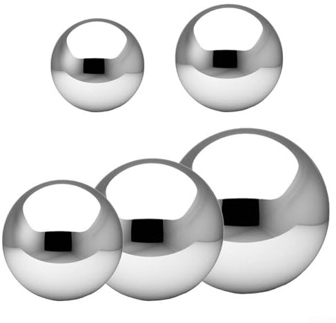 Deko-Kugeln aus Edelstahl für Garten, Hof und Landschaft, 5 Stück