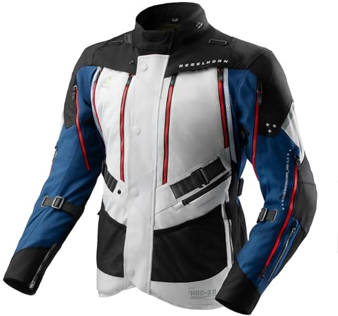 REBELHORN Hardy 3.0 Motorradjacke Herren | Textil | Ellbogen, Schulter und Rückenprotektor Stufe 2 | HydraShield PRO In&Out Membran | Belüftungspaneele | Isolierweste | Größen bis 10XL