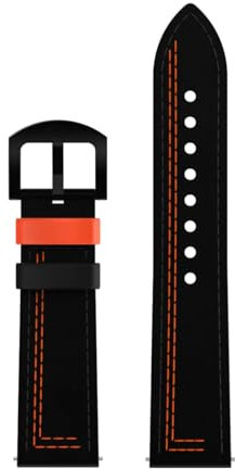 DriftElement Leder Armband | 22 mm Leder Armband Schwarz (Orange)