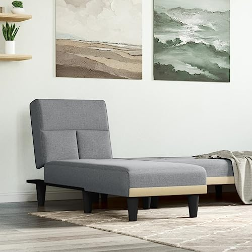 KLYEON Chaiselongue Hellgrau Stoff, verstellbar, 55x140x70 cm, mit Sperrholzrahmen, multifunktional als Gästebett, für kleine Räume geeignet, gemütliche Entspannungsecke