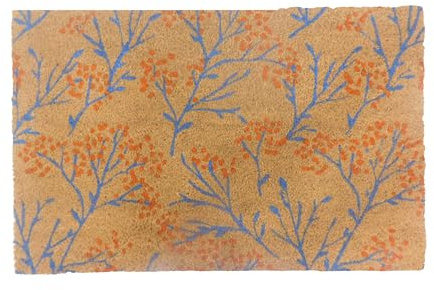Relaxdays Fußmatte Kokos 80x50cm, Türvorleger Zweige, rutschfest, wetterfest, Fußabstreifer innen & außen, Mehrfarbig | rutschfest, wetterfest, Fußabstreifer innen & außen