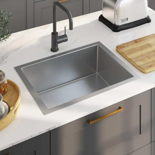 Generico Lavello da Cucina Lavorato a Mano con Filtro in Acciaio Inox,Argento,7.35kg,145078