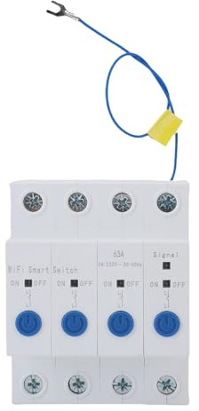 WiFi-Leistungsschalter, 4P, intelligenter Netzschalter mit Fernbedienung und Timing-Funktionen, Nennleistung 63 A, Kupferleiter und flammhemmendem PC-Gehäuse, isolierter