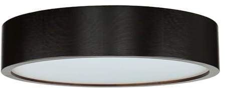 Licht-Erlebnisse Deckenleuchte Holz Glas in Wenge Wohnzimmer Flur Ø37 cm E27 2-flammig blendarm rund gemütliche Deckenlampe Treppenhaus ARBARO