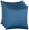 Brandsseller 4er Set Outdoor Kissen 45 x 45 cm – Wetterfeste Zierkissen mit Paspel in Wabenstruktur – Wasserabweisende Gartenkissen & Dekokissen für draußen – Sofakissen für Balkon & Terrasse - Blau