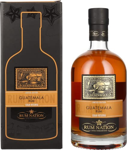 RUM NATION Guatemala Gran Reserva - Rhum Vieux Ambré - Origine : Guatemala - Notes de Vanille & Agrume - 40% Alcool - 70 cl