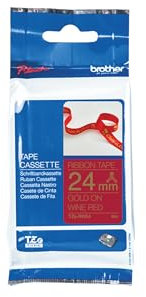 Brother textiles Schriftband TZe-RW54 gold auf weinrot - 24 mm breit, 4 m lang (u.a. für Brother P-touch D600VP, E500VP, E550WVP, H500, P700, Cube Plus, P750W, P900W, P950NW)