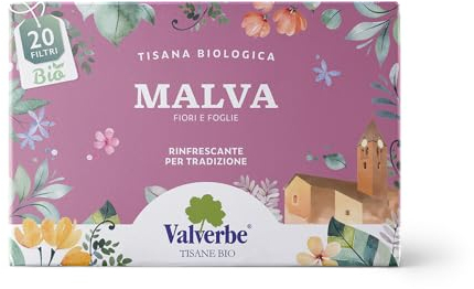 Valverbe Tisana Malva Pura Biologico 20 Filtri - Pacco da 6 - 120 g