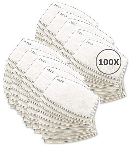 TBOC Filtro Monouso per Mascherina - [Pack 100 Unità] Lotto di Filtri intercambiabili 5 Strati di Filtrazione Sostituibili Materiale Morbido Traspirante Protezione Polvere Inquinamento Agenti Dannosi