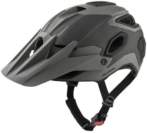 Alpina ROOTAGE - Extrem Robuster, Carbonfaser-Verstärkter Enduro & Trail Fahrradhelm Mit Kühlenden Polstern Für Erwachsene, Coffee-Grey matt, 52-57 cm