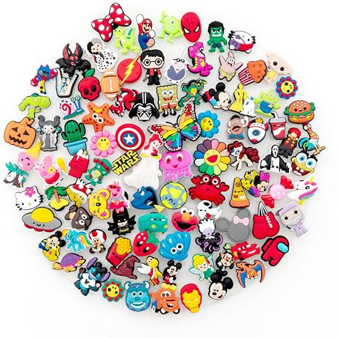 15, 30, Mixed, Girl Or Boy Superhero Famous Cute Cool Funny Random Colourful Shoe Charms Decorations For Croc Clog Shoes, Bracelet And Wristband For Women & Men No Duplicates (30 Mixed)