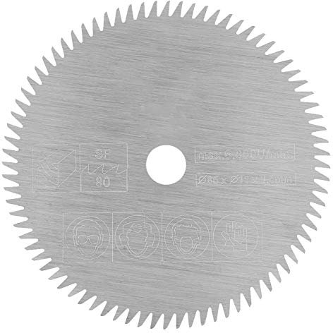 Miskall Disco taglio, Lama per Sega Circolare da 85 mm, Diametro foro 10 mm 80 Denti Utensile da Taglio per Legno in Acciaio Inossidabile per Smerigliatrice Angolare
