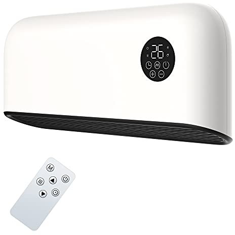 MYLEK Over Door Heater 2000W Wall Mounted Indoor Overdoor Hot Air Downflow Curtain - Fan - With Remote Control, PTC, (Silver, White) (MYOD606WH)