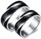 Gualiy Paarringe Für Sie Und Ihn Set, Ring Edelstahl Paar Schwarzer Silberring 6mm, Damen 60 (19.1) & Herren 67 (21.3)