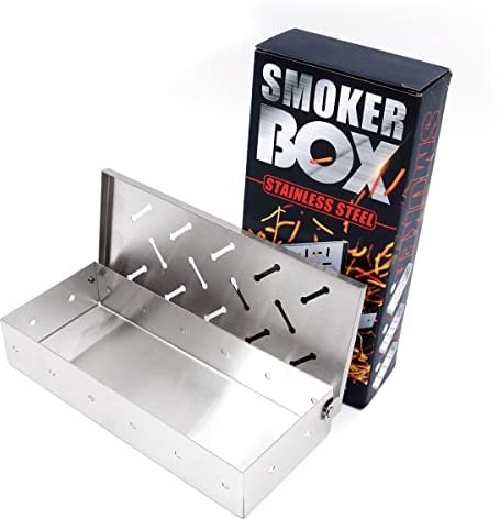 Shiwaki BBQ Smoker Box,Stainless Steel Smoke Box,Smoke Generator,Meat and Fish Smoker,for Indoor Outdoor Charcoal BBQ Grill Grill Meat