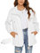Rapbin Sportjacke Damen Wasserdicht Atmungsaktiv Faltbare Regenjacke Packbar Faltbare Dünne Windbreaker Sportjacke(Weiß,XXL)