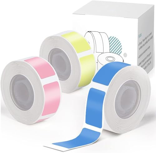 Q30 Q30S Q31 D30S Thermo-Etiketten Papier, Selbstklebend Farbetikett, Drucker Etiketten für Schule, Zuhause, Büro, Kleine Unternehmen, 3 Rollen 130 Etiketten/Rolle 14mm x 50mm