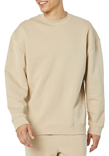 Amazon Essentials Men's Oversized-Fit Crewneck Sweatshirt (Available in Big & Tall), Tan, XL