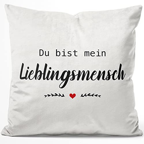 JUNIWORDS Kissen, Du bist Mein Lieblingsmensch, 40 x 40 cm, Flauschig Samtweich Weich (1008242)