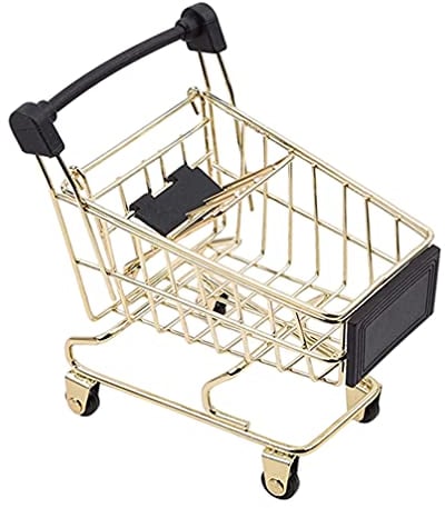 Zerodeko Mini-Metall-Einkaufswagen Gold-Einkaufskorb Kinder Spielzeugkorb Lebensmittel Obstkorb Snackbehälter Aufbewahrungskiste Für Einzelhandelssupermärkte