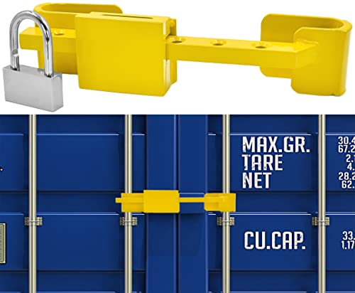 Containerschloss aus gehärtetem Stahl Sicherheitsschloss Diebstahlschutz Bügelschloss Stahl Schloss inklusive Bügelschloss und 4 Schlüssel