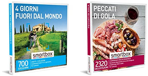 smartbox - Cofanetto Regalo 4 Giorni Fuori dal Mondo - Idea Regalo per Coppie - 3 Notti & Cofanetto Regalo Peccati di Gola - Idea Regalo Gourmet - 1 Esperienza enogastronomica