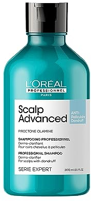 L'Oréal Professionnel Haarshampoo gegen Schuppen bei trockener & fettiger Kopfhaut, Scalp Advanced, Anti-Dandruff Dermo-Clarifier Shampoo, 300 ml