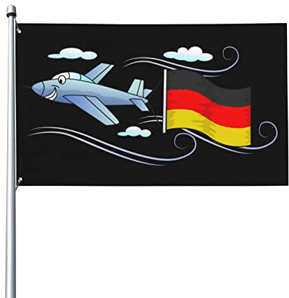 Dekorative Outdoor-Flagge, 90 x 150 cm, Flugzeug mit Flagge, dekorative Flagge, Polyester-Material. Leicht und elegant, sonnenfest, regenfest und lichtbeständig