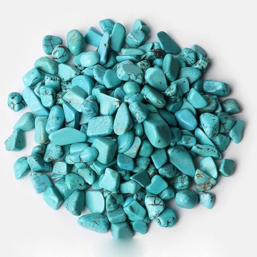 FFIME 100 g, 3 Größen, natürlicher Kies, Türkis, Rohstein, Mineralprobe, unregelmäßiger Stein für Aquarium, Heimdekoration, DIY-Stil, 2,50 g