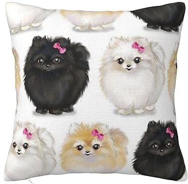 OPSREY Pomeranians Muster gedruckt Wurfkissen dekorativer Kissenbezug Kissenbezug quadratisches Kissen
