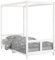 vidaXL Kinderbett, Kinder Bettgestell mit robusten Latten, Himmelbett für Kleinkinder ab 4 Jahren, Einzelbett Kinder Holzbett, Weiß 80x160 cm Massivholz Kiefer