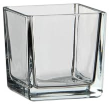 Vase carré en Verre, Vase à Base d'eau, 8cm, 10cm, 12cm, 15cm, Salon, Bureau, Chambre, etc. 8cm