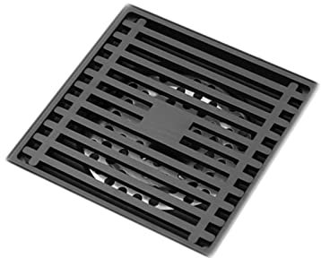 Desagüe del suelo del cuarto de baño, Drenaje de Ducha Cuadrado de baño Dorado Negro, escurridor de Piso de latón, Trampa, Cubierta de Rejilla de residuos, colador de Cabello, Drenaje de Agua de Piso,