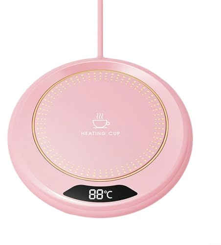Kaffeebecherwärmer, elektronischer Kaffee-Tassenwärmer USB mit 3 Temperatureinstellungen, konstante Temperatur, beheizter Untersetzer für Tee, Milch, Getränke (Rosa)