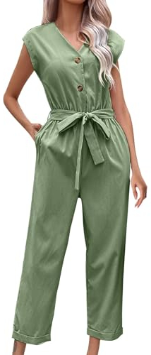 JIANROU Jumpsuit Damen Sommer Overall Hosenanzug Latzhose,Arbeitshose Kurz Orange,Jumpsuit Mit Schlitz,Jumpsuit Mit Corsage,Elegante Jumpsuits Langarm,Flieder Jumpsuit