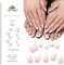 EBANKU Semi Cured Gel Nail Strips, 24PCS Gel Nail Stickers 28PCS Pedi Gel Nail Wraps Long Lasting- Easy to Apply & Remove for Salon-Quality Pedicure| Ombre White Pink
