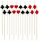 FSSTUD 100 palillos de dientes de cóctel de casino, palillos de póquer, palillos de aperitivo, palillos de degustación de postres, palillos de madera, pequeños pinchos de charcutería para decoración